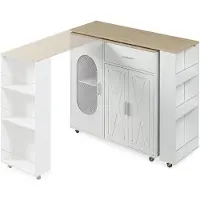 En.casa Uitschuifbare bartafel Kudebola 115x40x94 cm wit en eikenkleurig []