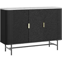 En.casa Dressoir Olvehok 110x40x77 cm marmerlook wit en zwart []