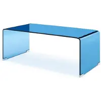 En.casa Salontafel Väsas gehard glas 90x90x35 cm blauw []