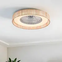 LumenXL Plafondventilator Cakir met LED - lichtbruine bamboe kap