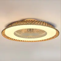 LumenXL Plafondventilator Cakir met stereffect en aanpasbare kleurtemperatuur - bamboe kap