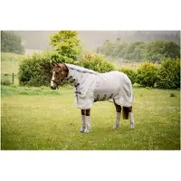 Horseware Vliegendeken Rambo Protector Met Hals Zilver-blauw - 145/198