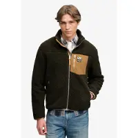 Superdry Fleece jas 'MOUNTAIN' sepia / donkergroen