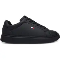 Tommy Hilfiger imitatieleren sneakers - zwart Jongens Imitatieleer - maat 33