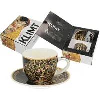 CARMANI - Tree of Life Espresso Kopjes met Schoteltje - Koffiekopjes met Oor - Espresso Kopjes - Cadeau Idee - 80ml