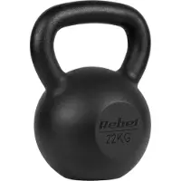 Rebel Active - Gietijzeren Kettlebell - 22kg - Ergonomische Handgreep - Stabiele Basis