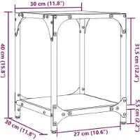 vidaXL Salontafels 2 st met transparant glazen blad 30x30x40 cm staal