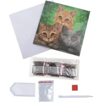 Craft Buddy Crystal Card Kit  Cat Portrait (18x18 cm)