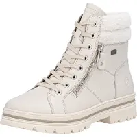 Remonte Damenschuhe Schnürstiefel mit Reißverschluss Beige Freizeit