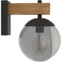 Eglo Bol Buitenlamp Bufalata Hout Met Smoke Glas