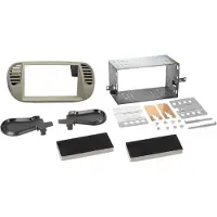 ACV 2-DIN frontplaat compatibel met Fiat 500 10/2007-07/2015 parelgrijs
