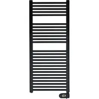 Zehnder Aura E elektrische handdoekradiator 122.6x50cm 750watt 230 volt | 50 Hz Staal Zwart Mat pbebz-120-50-mq