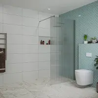 FortiFura Galeria inloopdouche - 100x200cm - ribbelglas - wandarm - PVD - geborsteld gunmetal (antraciet) SW797955/SW797907