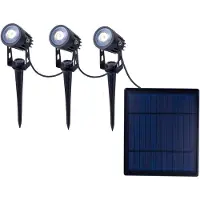 Näve LED-prikspot op zonne-energie SPOTI, zwart, set van 3, IP44 dimbaar, zwart, metaal, Modern, Solar buitenverlichting