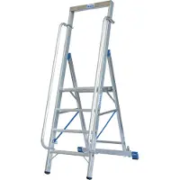 Krause Trapladder, met groot platform, aluminium, met 4 treden