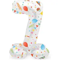 Folat - Staande folieballon Cijfer 7 Joyful Party - 41 cm