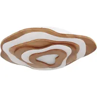 Globo Plafondlamp Slaapkamerlamp Afstandsbediening CCT Daglichtlamp Houten lamp, metaal, bruin opaal, LED 40 W 1600 lm 2700-6500 K warm wit-koud wit, LxBxH 58x50x10 cm