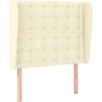 vidaXL Hoofdbord met randen 103x23x118/128 cm kunstleer crèmekleurig