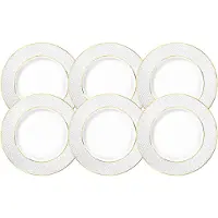 Wilmax England Wilmax Dinner Teller mit Goldlinien, 25,5 cm, 6er Set, WL-880102104/A6