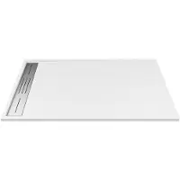 SHOWER DESIGN Opzet- of inbouwdouchebak in hars - Wit - 160 x 90 cm - Snijdbaar - LYROSA