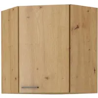 Bigbuy Hoge hoekkast - MODENA - 89 x 89 cm - Ambachtelijk eiken en mat zwart - CUISINIER