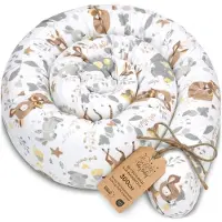 Totsy Baby Zijslaper kussen Lichaamskussen 300 cm Katoen - Lang kussen bed rol slaapkussen nek rol Decoratie voor kinderkamer Oeko-Tex Hert