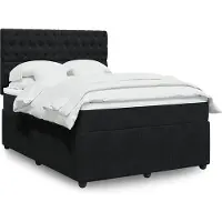 vidaXL Boxspring met matras fluweel zwart 140x200 cm