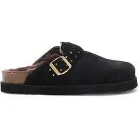 Scholl Klomp Women Benny Suede Fur Black-Schoenmaat 42