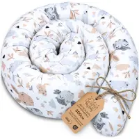 Totsy Baby Zijslaper kussen Lichaamskussen 300 cm Katoen - Lang kussen bed rol slaapkussen nek rol Decoratie voor kinderkamer Oeko-Tex Uilen
