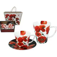 CARMANI Mok & Kopje Set - Klaprozen, 400ml & 230ml