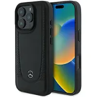 Mercedes-Benz MEHCP16XARMBK iPhone 16 Pro Max 6,9" czarny/zwart hardcase Leather Urban (iPhone 16 Pro Max), Smartphonehoes, Zwart