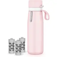 Philips Ge soleerde roestvrijstalen gefilterde waterfles met 3 GoZero Everyday kraanwaterfilters BPA-vrij Transform Tap
