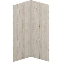 Vente-unique Set van 2 douchewandpanelen met licht houteffect in aluminium met profielen - 2 x L90 x H210 cm - ENEKO