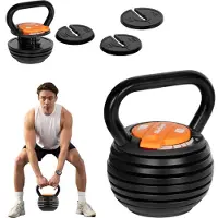 Rebel Active Serie - Verstelbare Gietijzeren Kettlebell - 9 kg - Ergonomische Handgreep