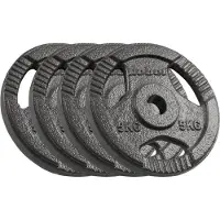 Rebel Active Serie - Gietijzeren Halterschijven - 20kg - Set 4x5kg - Ergonomische Handvatten