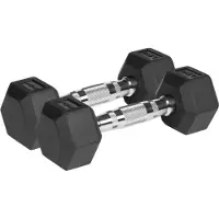 Rebel Active Serie - Hexagonale Gietijzeren Halters - 2x2,5 kg - Rubber Coating - Duurzaam