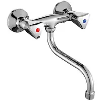 Kuchinox NORM wandkraan keuken chroom - 2 handgrepen