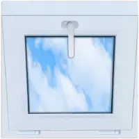 LORAC PVC-raam wit 55x55 kantelbaar 550x550 naar boven openslaand dubbelglas nieuw