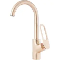 Loge Design kraan voor spoelbak, vrijstaand model met U-vormige uitloop, rosé goud kleur