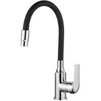 Kuchinox Keukenmengkraan ELZA Zwart/Chroom, Flexibele Uitloop