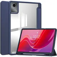 EtuiTab Serie - Transparante Pencil Hoes - Lenovo Tab M11/K11/K11E - Met Penhouder - Ciemno-niebieski
