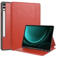 EtuiTab - Clear Card Pencil Hoes - Samsung Galaxy Tab S9 FE/S10 FE - Rood - Kunstleer en TPU