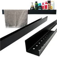 Zolta - Wandrek - Loft Stijl - Zwart - Met Handdoekhouder - Metaal