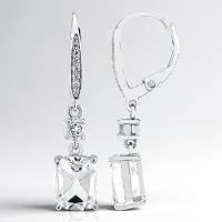 Cavill - Zilveren Oorbellen - 925 Sterling Zilver Gerhodineerd - 5,34 ct Witte Topaas Rond en Antiek Geslepen - Tijdloos Elegant
