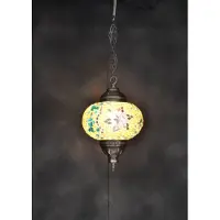 Halay Hanglamp MozaïekLamp Oosterse Lamp B 17cm L 53 cm Handgemaakt blauw goud zilver