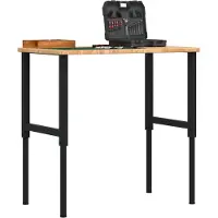 vidaXL Werkbank rechthoek 100x60x(71,5-98) cm eikenhout lichtbruin