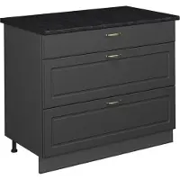 Vicco Keukenonderkast Fame-Line, Anthrazit-Gold Landhaus/Antraciet, 100 cm, WB Antraciet