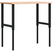 vidaXL Werkbank rechthoekig 100x60x(71,5-98) cm massief beukenhout