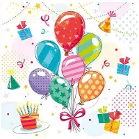Papstar 20 x Servetten 3-laags 1/4 vouw 33 cm x 33 cm "Feest" Eco label Verjaardag feest Wegwerp Feestartikelen