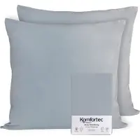Komfortec Set van 2 Premium Jersey Kussenslopen 40x40 cm - Superzachte Kussenhoes – 100% Katoen – 150 g/m² - Grijs